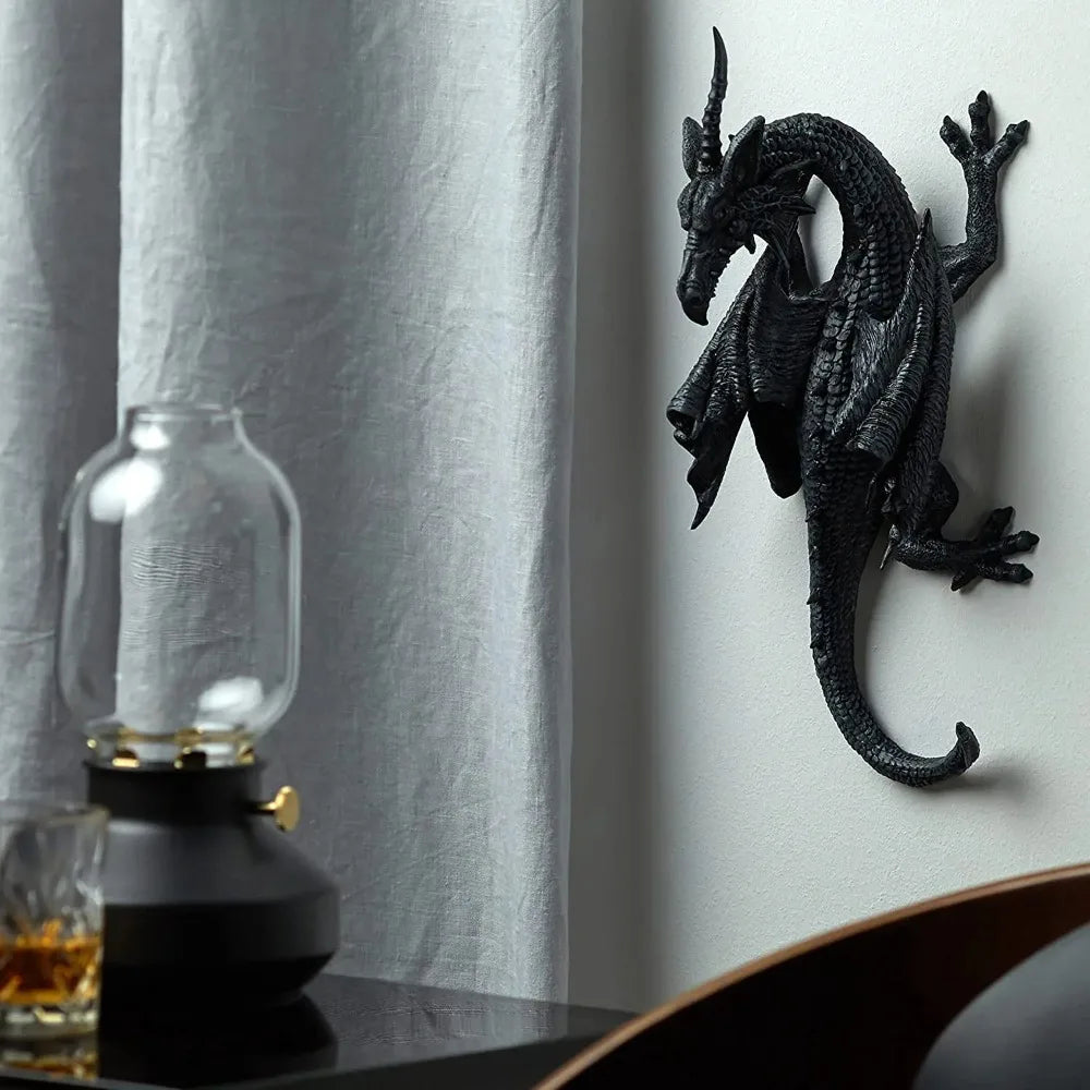 New Black and White Flying Dragon Gardening Pendant Garden Home Decoration Resin Crafts Bedroom Kitchen Living Room Wall Home