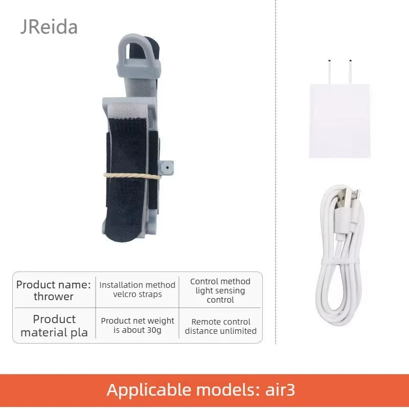 Universal drone air drop system, compatible with DJI Air3/2S/Mini4/Mavic 3 Pro, for dropping payloads.
