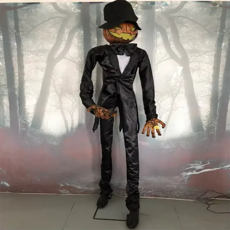 for Halloween 12ft Giant Life Size Skeleton Scarecrow Moving Body Animated Decoration Animatronics