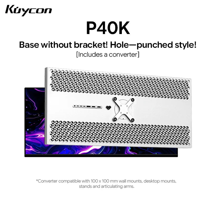 120Hz 40 Inch Gaming Monitor Kuycon P40K UHD IPS PC LED Display HDR 99%sRGB 400 Nits Computer Screen Anti-glare HDMI Type-C VESA