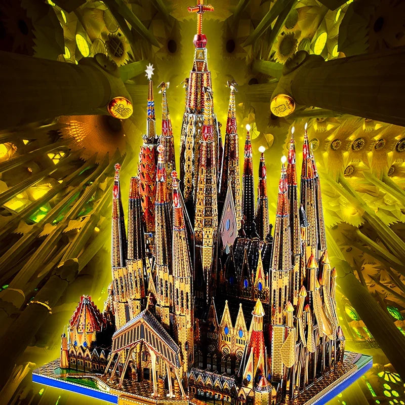 Microworld 3D Matel Puzzle Sagrada Familia Building Model Kits Laser Cut Assemble Jigsaw Toys Christmas Gifts For Teen Kid Adult