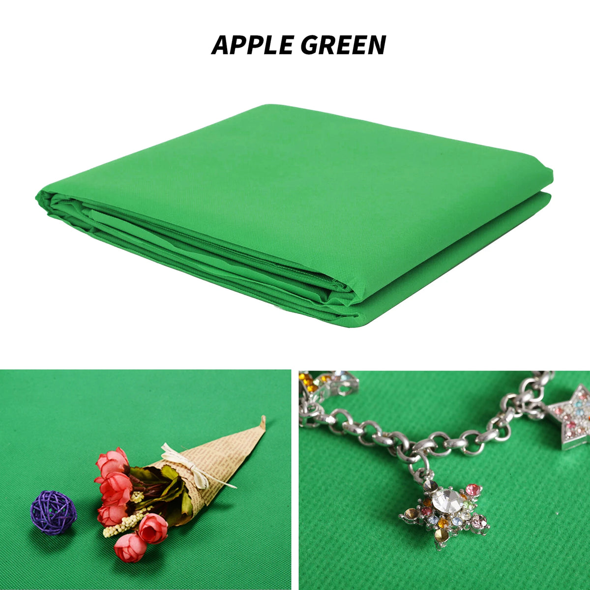 Selens Green Screen Backdrop Chroma key 1.6m x 3m Background for Studio Photo Lighting Green Screen Collapsible Background