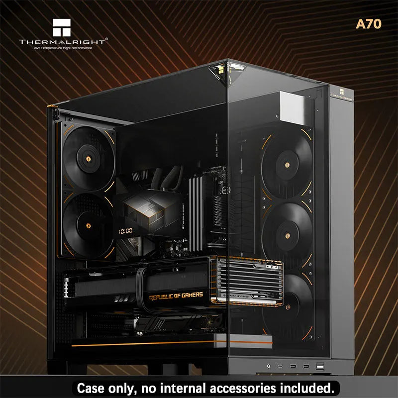 كيس ألعاب مكتبي Thermalright A70 بتصميم بانورامي بدون أعمدة - ألواح زجاجية من ثلاث جهات / يدعم تبريد مائي 360 ملم