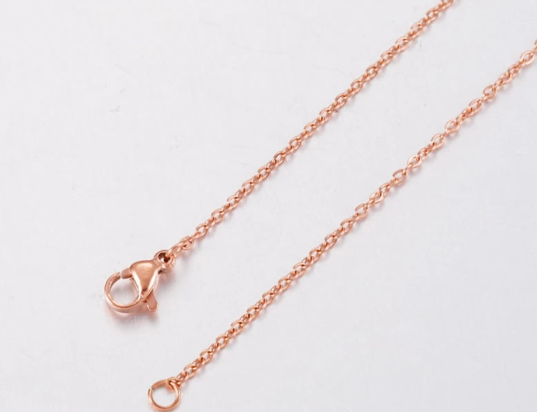20pcs 304 Stainless Steel Plated PVD 18K Gold Flat Cable Chain Necklace for Bulk Wholesale
