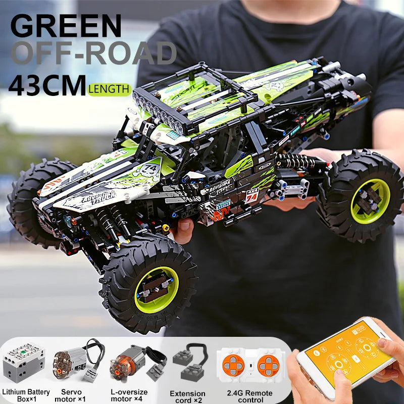 Mould King 18002 Technical Car Toys The MOC-19517 4WD RC Buggy Building Block Assembly Car Model Brick Set Kids Christmas Gift