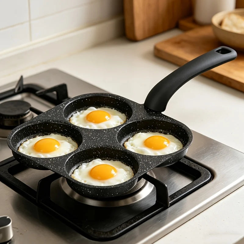 4-Cup Nonstick Frying Pan Egg Pancake Cooker Induction Gas Compatible Breakfast Maker Holiday Gift Kitchen Cooking Tool