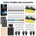 Professional Rotary Tattoo Machine Kit Tattoo Pen Set with Cartridge Needles Ink Blender Permanent Makeup for Tattoo Beginners