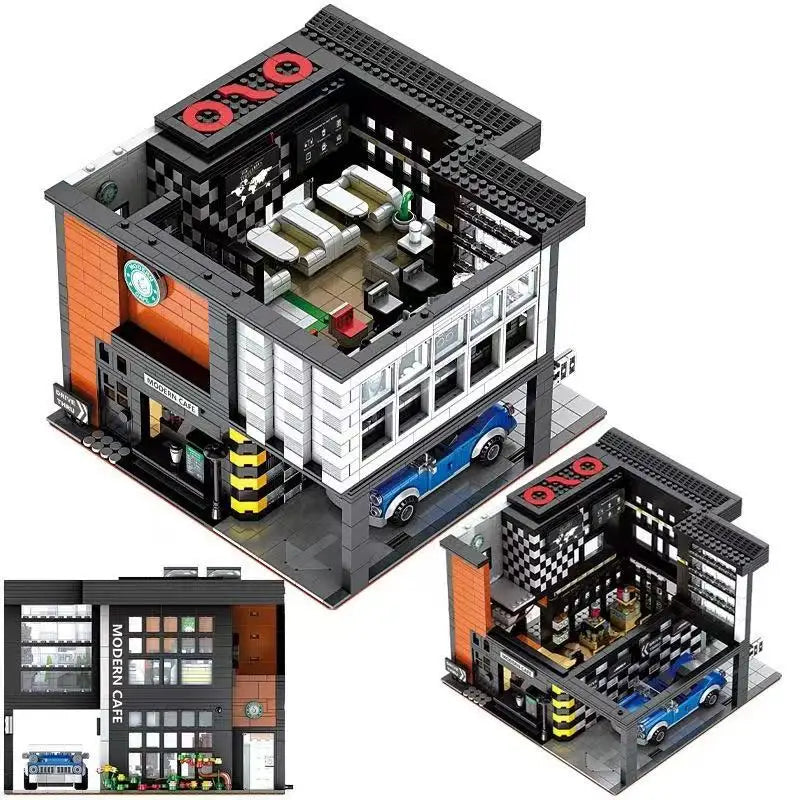 2926PCS City Street View Building Blocks Modular Architecture Model MOC-45635 Modern Cafe Adults Toys for Boys Kids Gifts 86005