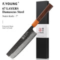 F.YOUNG Japanese Hand Forged Kitchen Knives Damascus Steel Chef Knife Vegetable Slicing Sashimi Utility Cooking Kitchen Utensils