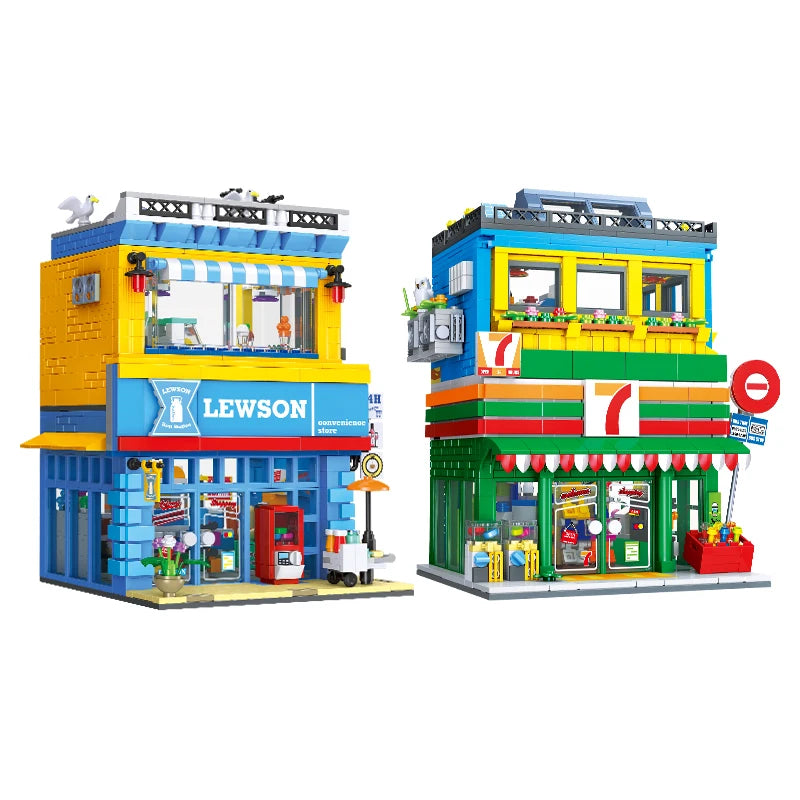 89118 Street Scene Series Educational Toys, Snack Shop Model Assembly DIY Building Blocks Toys, Children's Holiday Gifts