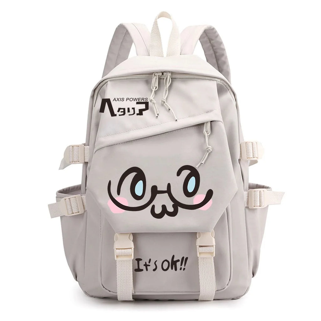 Axis Power Hetalia Backpack ‌fashion Cartoon Cute Print Student Schoolbag Men Women Lightweight Large Capacity Travel Backpacks