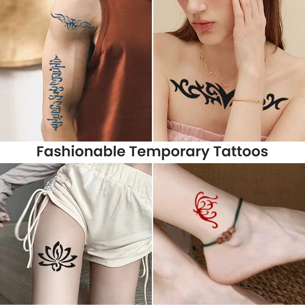 8 Bottles Temporary Tattoo Kit 8 Color Temporary Tattoo Ink with 62 Tattoo Stencils for Halloween Body Paint Art DIY Fake Tattoo