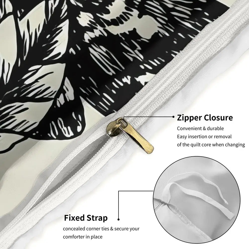 Gothic Moth Flower Duvet Cover Set Skull Butterfly Print Bedding Set Microfiber Aesthetic Home Decor Bedroom Comforter