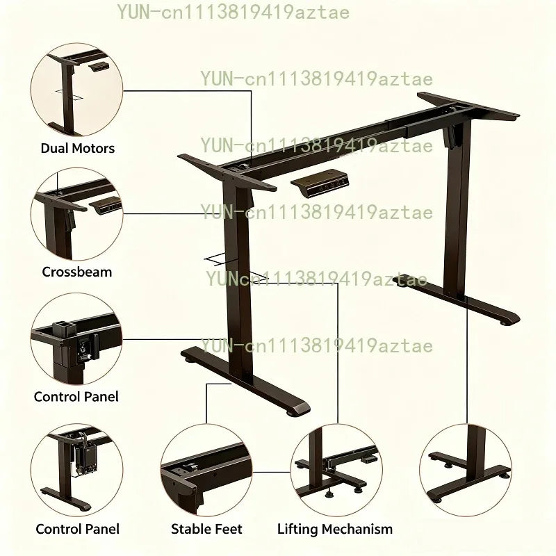 Dual Motor Smart Electric Height Adjustable Desk Leg Frame, Ergonomic Lifting Table Support Bracket, DIY Standing Desk Base