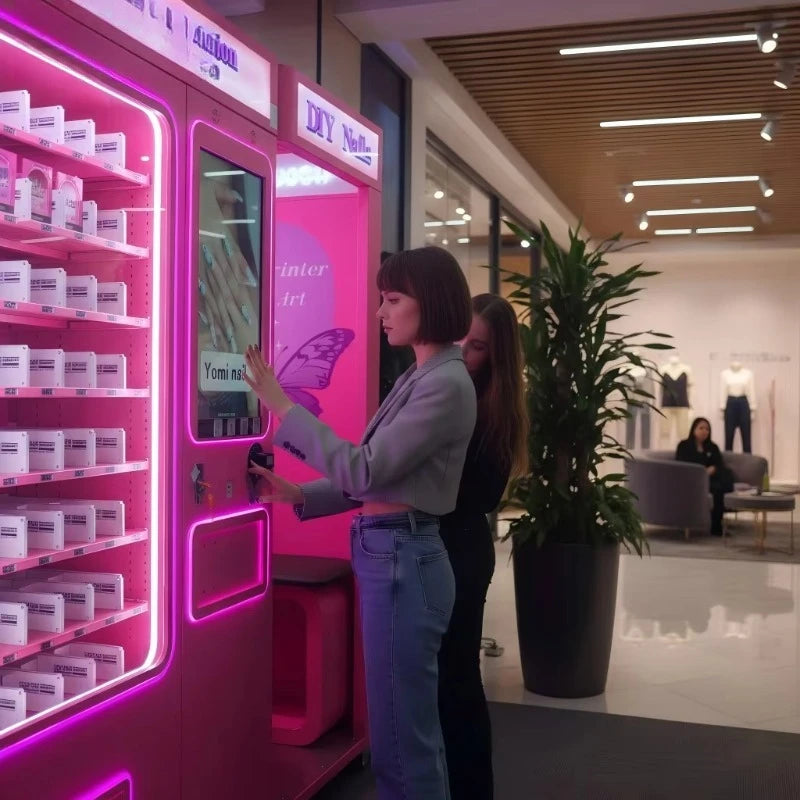 Smart beauty vending machines with card readers, jewelry vending machines, cosmetics vending machines in shopping malls for sale