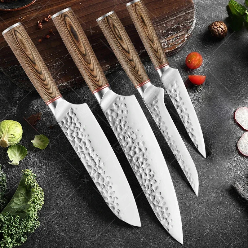WXCOO Hand Forged Cleaver Fish Meat Cutting Kitchen Knives Butcher Boning Chopping Fruit Slaughter Knife Set