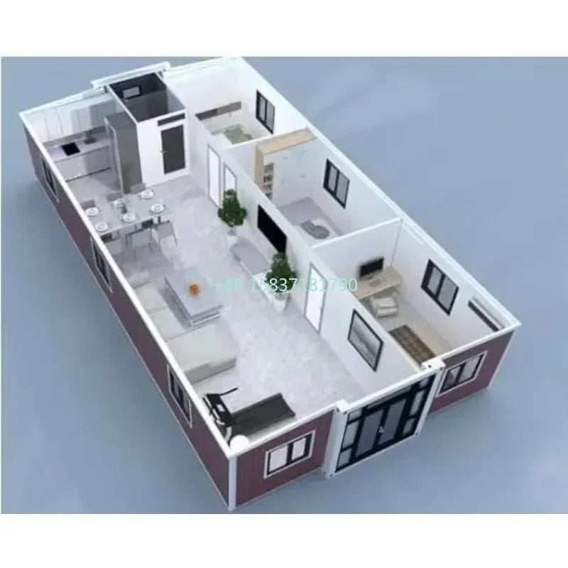 2 Bedroom Container House Luxury Predfabricated Container Homes 20ft 40ft Expandable Container House with Bathroom Garden Room
