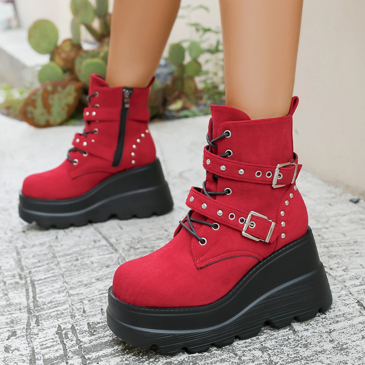 2025 Women Comfortable Ankle Boots Luxury Casual Elegant New Boots Platform Chunky Designer Shoes for Women Zapatos De Mujer