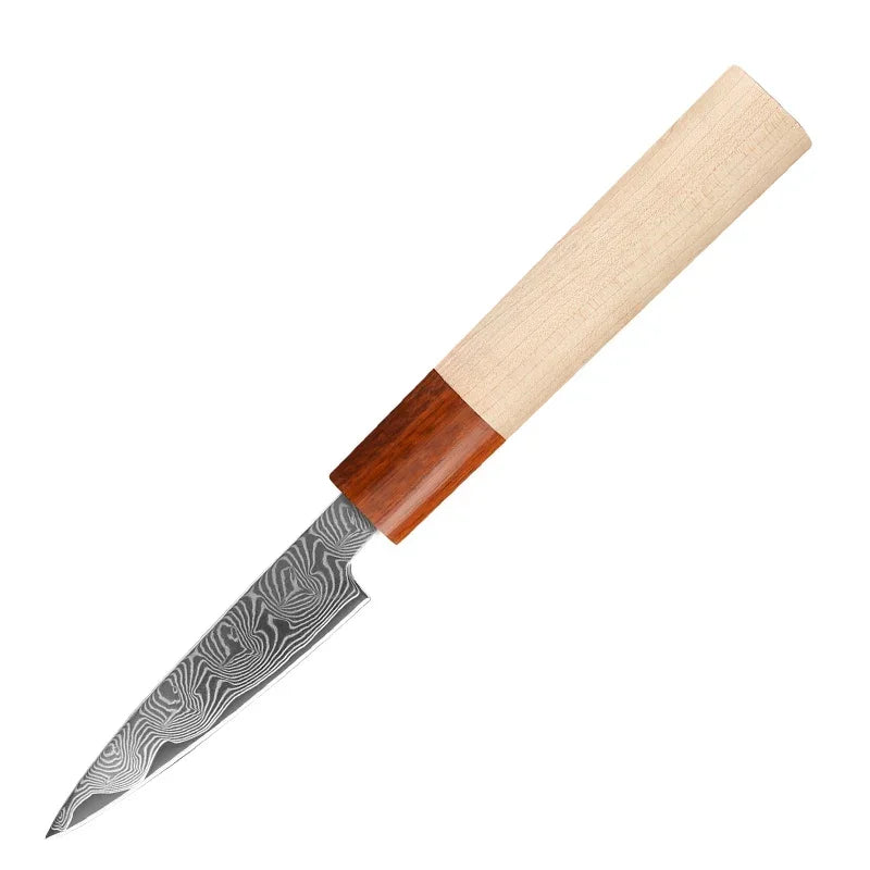 WXCOO Japanese Steel 67 Layer Damascus Chef Knife Ultra Sharp Nakiri Santoku Cleaver Cutlery Set for Meat Vegetable Home Cooking
