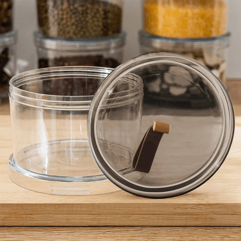 Kitchen 1/2/3 Layers Seasoning Jar Spices Storage Box Clear PP Material Sealed Food Container with Lid Cabinet Organizer