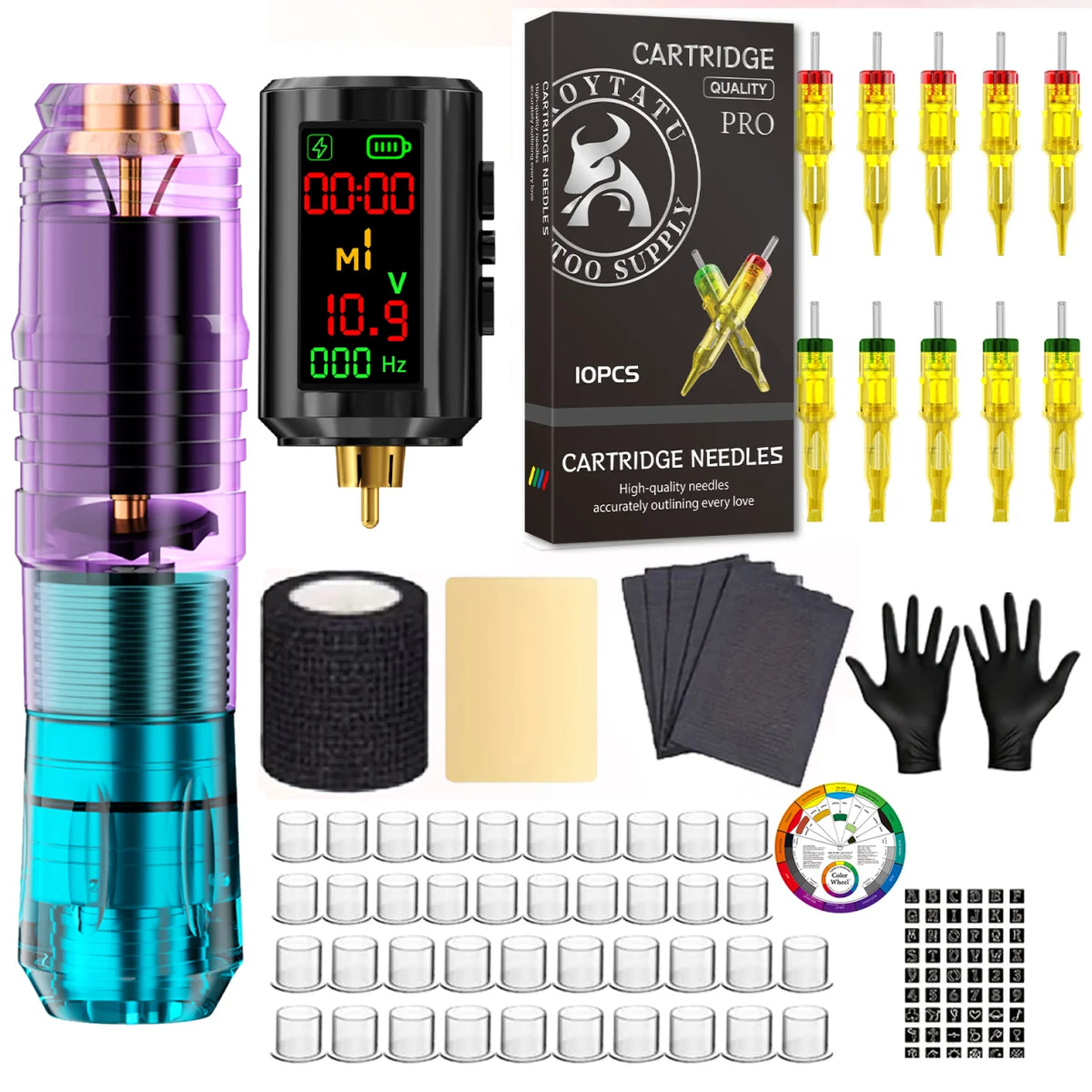 Tattoo Kit TRO Tattoo Pen Kit For Permanent Makeup Tattoo Machine Kit Lightweight Wireless Tattoo Power Supply Tattoo Gun Kit