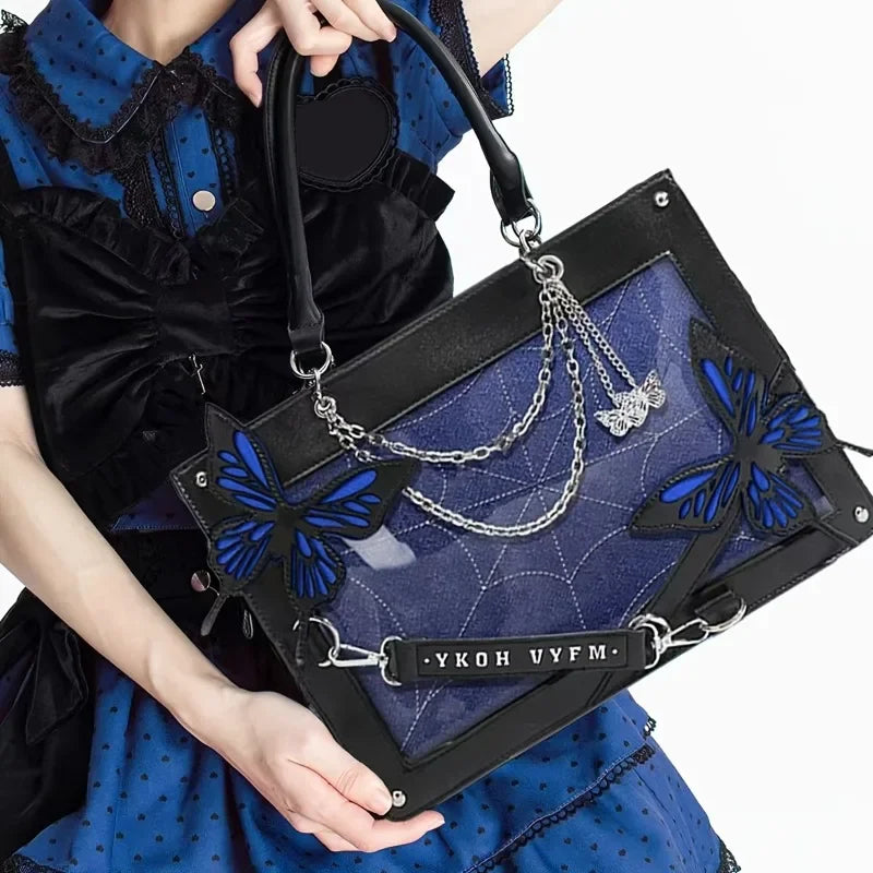 Dark Style Maze Butterfly Ita Bag Tote Shoulder Handbag for Women Goth Harajuku Casual Purse