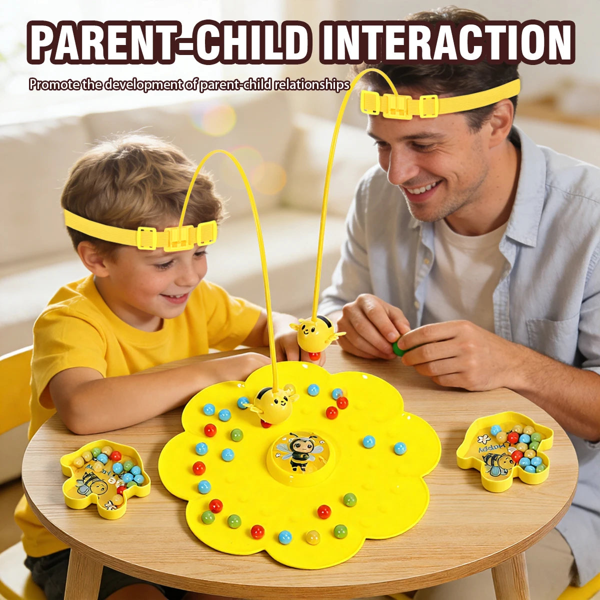 1 set of cute bee-shaped board game toys, fun interactive games for family and friends gathering, double-person intelligence bat