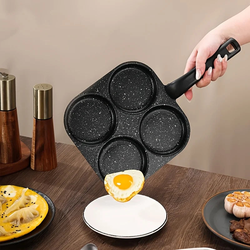 4-Cup Nonstick Frying Pan Egg Pancake Cooker Induction Gas Compatible Breakfast Maker Holiday Gift Kitchen Cooking Tool