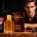 100ml Sultan Arabian Oriental Men Eau de Toilette, Long Lasting Floral Woody Cologne, Ylang Ylang Neroli Bergamot, Iris Rose Sandalwood Vanilla Scent, Luxury Middle Eastern Fragrance for Daily Dating Party Gift