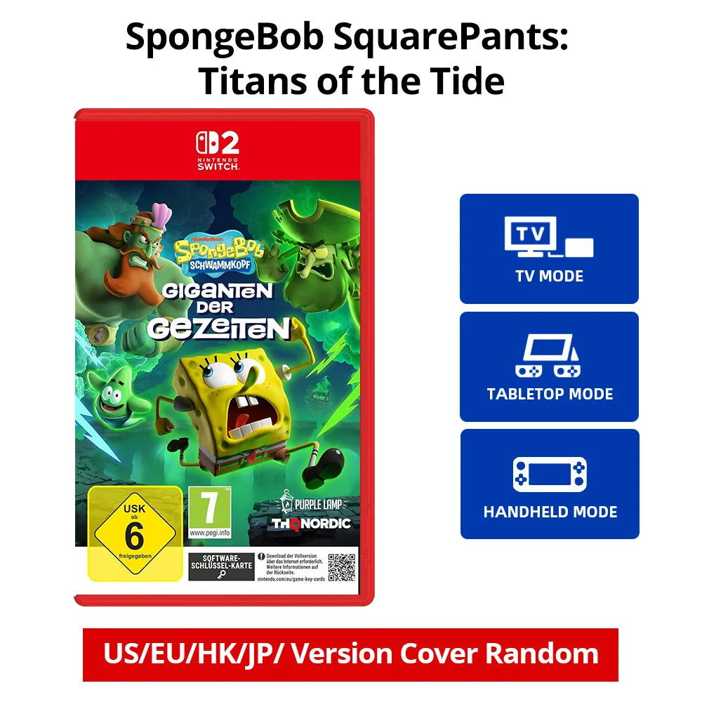 Nintendo Switch 2 Game  - SpongeBob SquarePants Titans of the Tide - Games Physical Cartridge for Switch 2