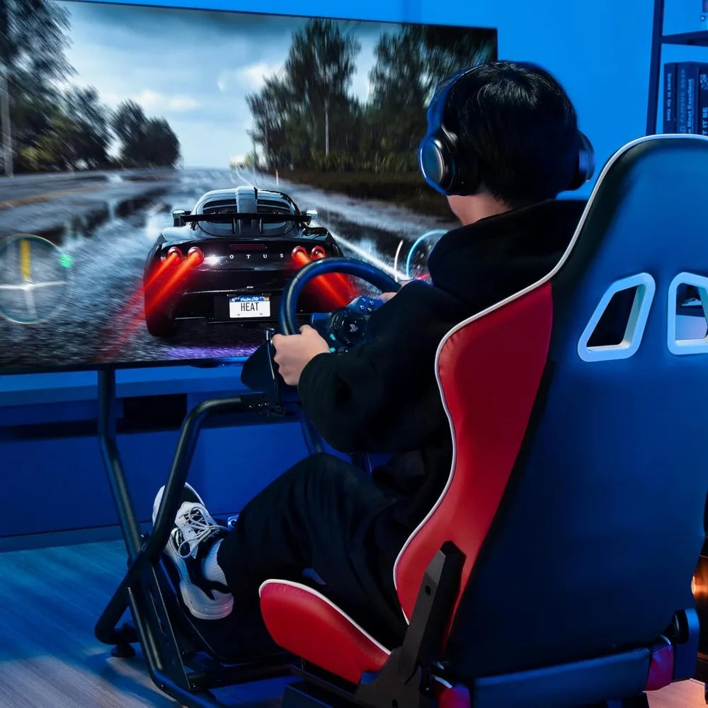 Racing Simulator Cockpit with Monitor Mount Seat Formula GT Sim Racing Frame for PS5 PS4 Xbox PC Gaming