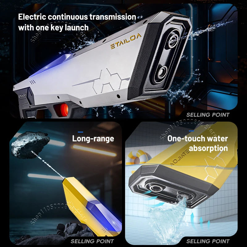 New Full Auto Pulse Water Gun One-Touch Water Absorption Large Capacity Waterproof High Pressure Squirt Gun for Boys Summer