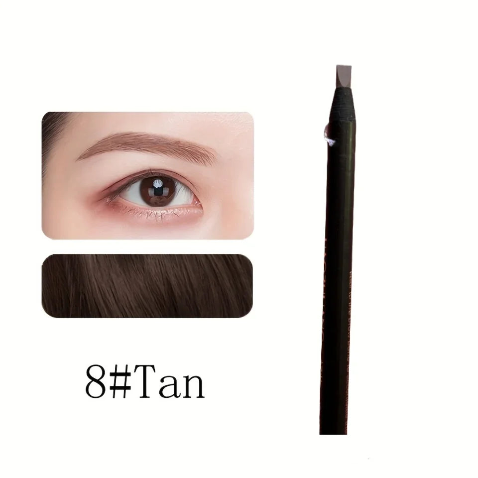 HAOZHUANG Pull Eyebrow Pencil Black Makeup High Quality Wild Line Eyebrow Pencil Hard Core Flat Head Pen White Waterproof