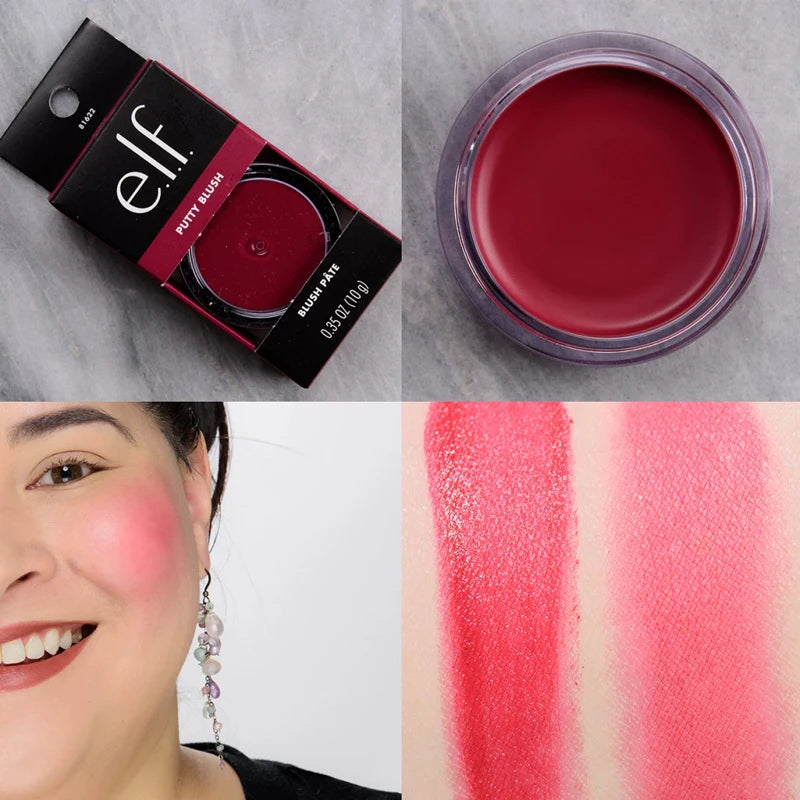 Elf Putty Blushcream Blush Balm in Pink Tones Bora Bora Matte Pearlescent and Shimmering Lip Glaze for Moisturizing Lips Makeup