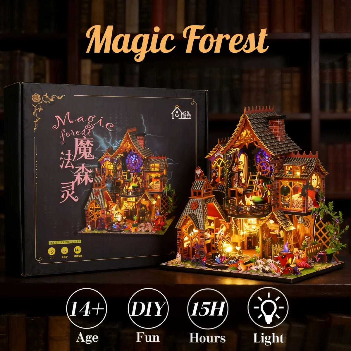 DIY Wooden Dollhouse Kit with Miniature Furniture Handmade Home Model Assembly Toy for Birthday Gifts