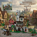 Medieval Market Street Building Set Retro View Architecture Modular Building Blocks Assembly Model Collect Adult Gift 3021PCS