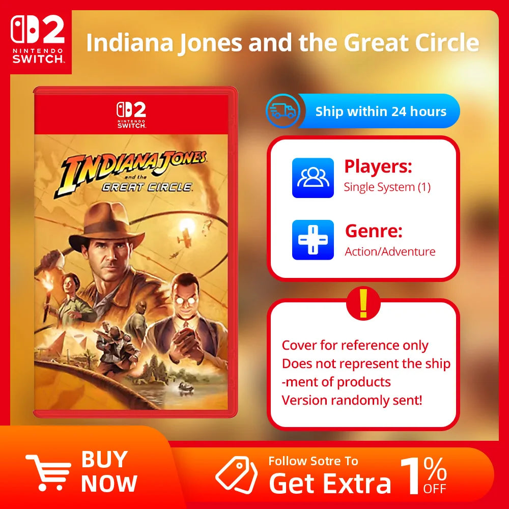 Nintendo Switch 2 Game Deals - Indiana Jones and the Great Circle -  Games Adventure Action and RPG Genre Switch 2 Edition