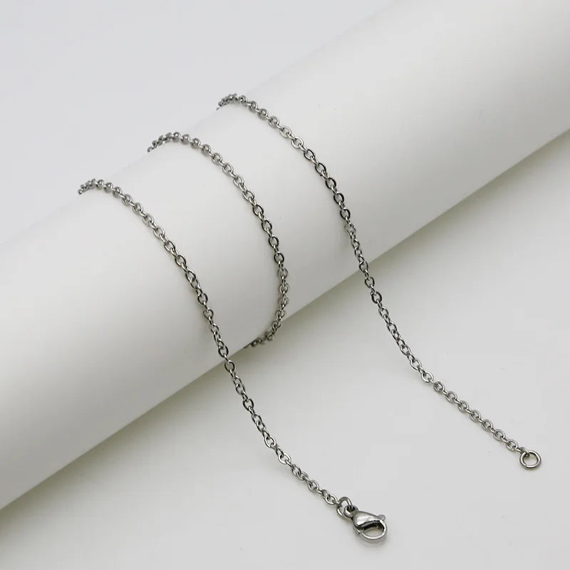 20pcs 304 Stainless Steel Plated PVD 18K Gold Flat Cable Chain Necklace for Bulk Wholesale