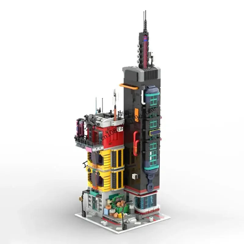 New 4095Pcs Cyb punk City series Street View Moc Modular Model Custom Puzzles Diy Creative Ideas Kids Toys Birthday Gifts