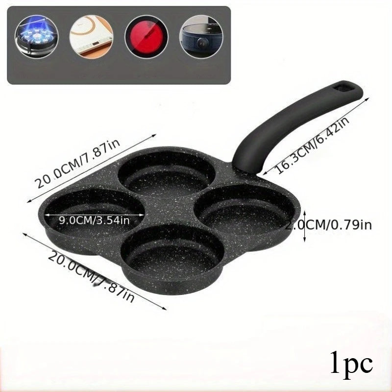 4-Cup Nonstick Frying Pan Egg Pancake Cooker Induction Gas Compatible Breakfast Maker Holiday Gift Kitchen Cooking Tool