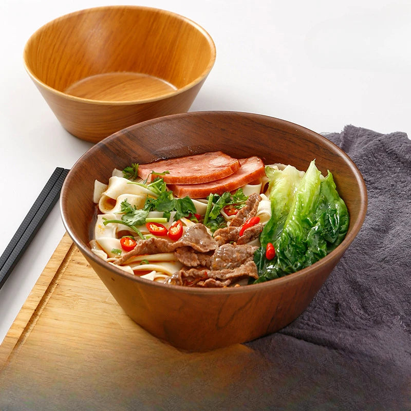 Japanese Imitation Wood Grain Melamine Noodle Bowl Commercial Noodle Bowl Cold Noodle Bowl Snail Noodle Bowl