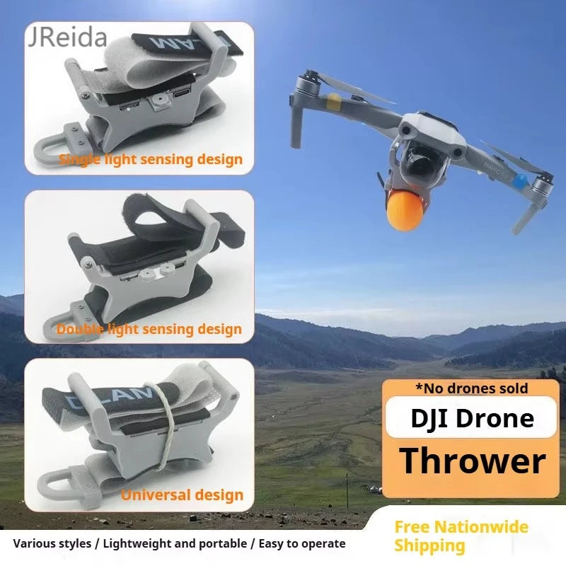 Universal drone air drop system, compatible with DJI Air3/2S/Mini4/Mavic 3 Pro, for dropping payloads.