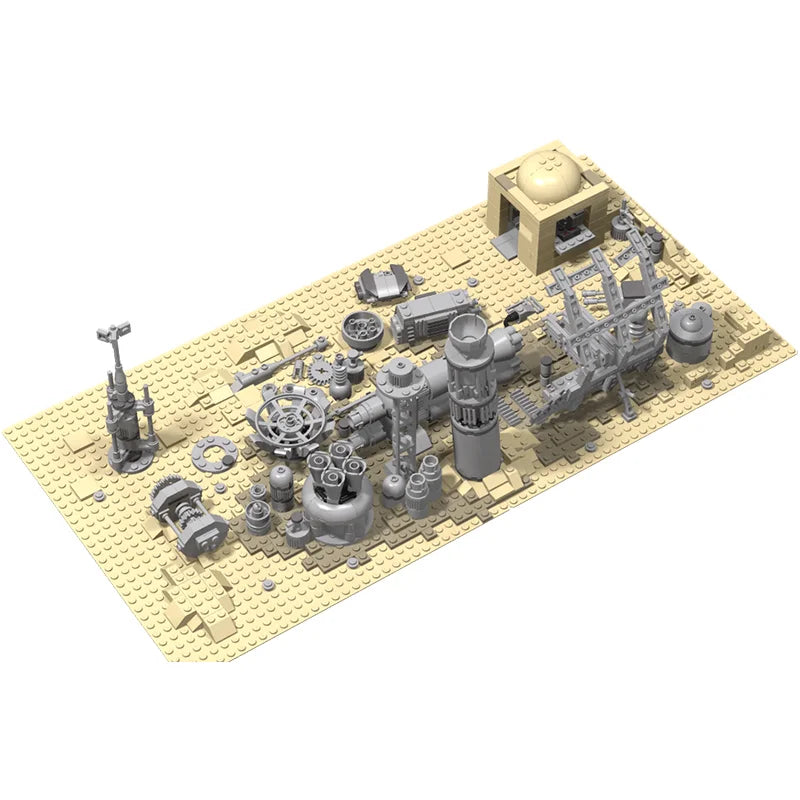 933pcs MOC Tatooine Mos Eisley Junkyard Star Battle Model Building Blocks Room Accessories, Home Decor Room Decor Gift For Boys