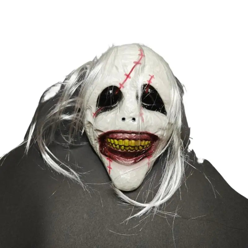 【S】Halloween Horror Terrifier Art The Clown Full Head Mask With Blood Splatter For Cosplay Party Haunted House