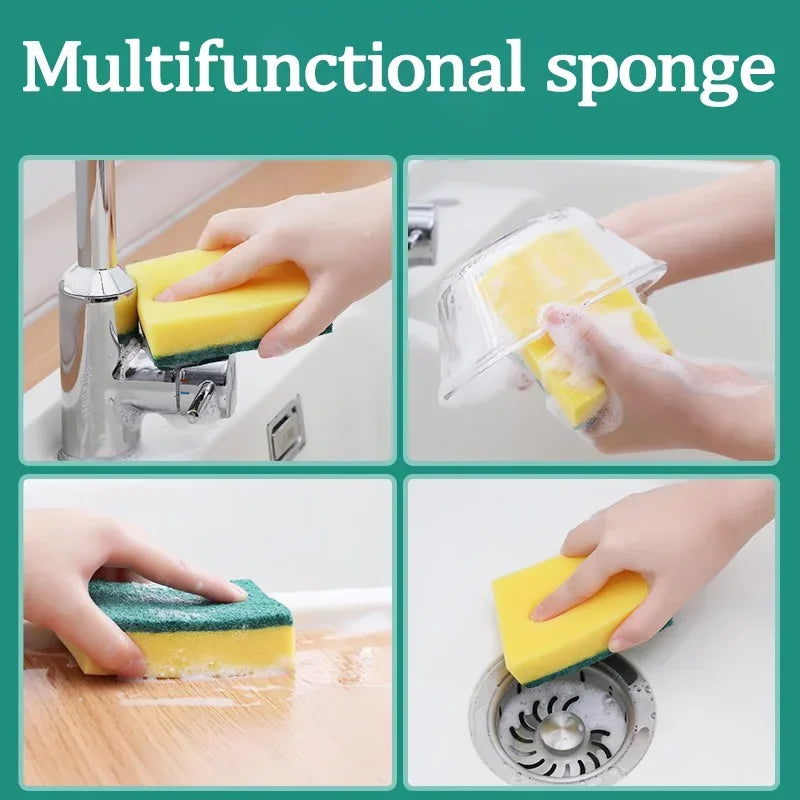 10-60Pcs Highly Absorbent Double-sided Sponges Nano Emery Magic Clean Pot Rust Stains Sponge Cleaning Brush Car Detailing Tools