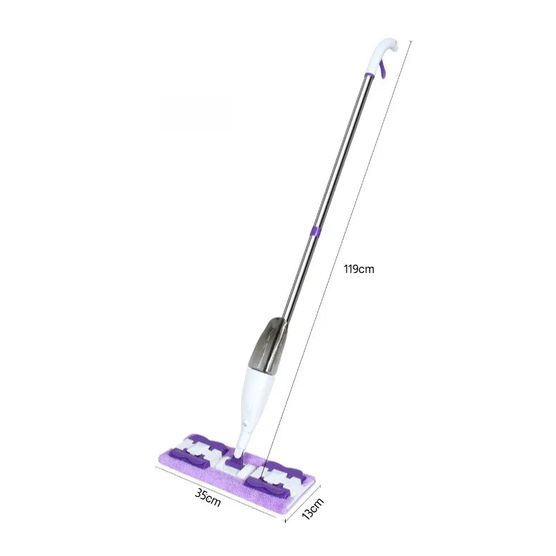 2 in 1 Spray Mop with 5 Microfiber Pads Wet & Dry Use Mop No Hand Washing Clip-Type Household Cleaning Tools for Floor Cleaning