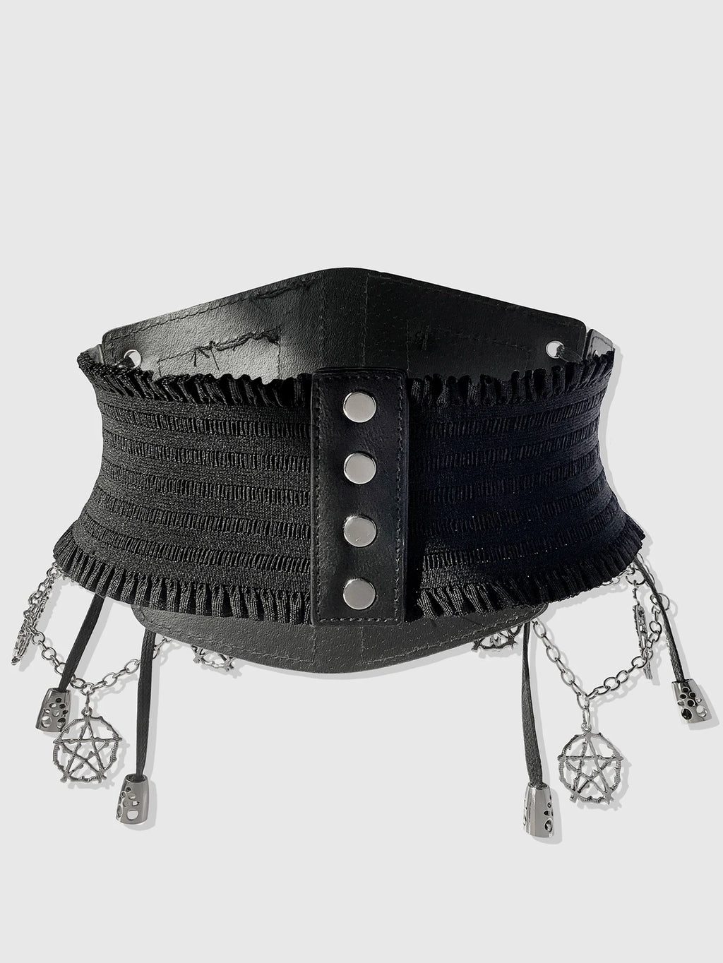 HERSHINE Women's Black Fashion Star Chain Elastic Wide Waist Belt, Y2K Gothic Punk Harajuku Rock Hip Hop Accessory，spring，summer