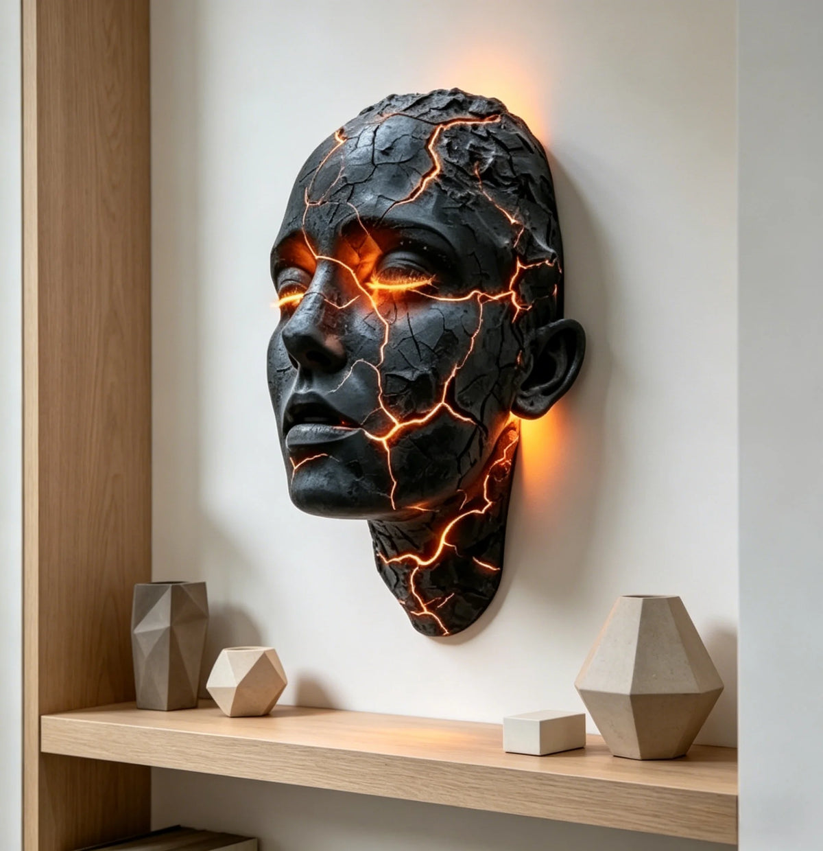 Cracked Soul Wall Lights Shattered Soul Wall Lamps Creative Figurine Luminous Resin Ornaments Sculpture Home Decorations