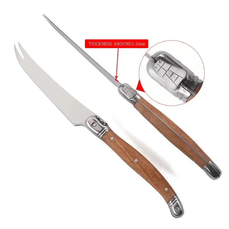 4Pcs Cheese Cleaver & Cheese Slicer Set, Pronged Serving Knives for Home Party Food Preparation