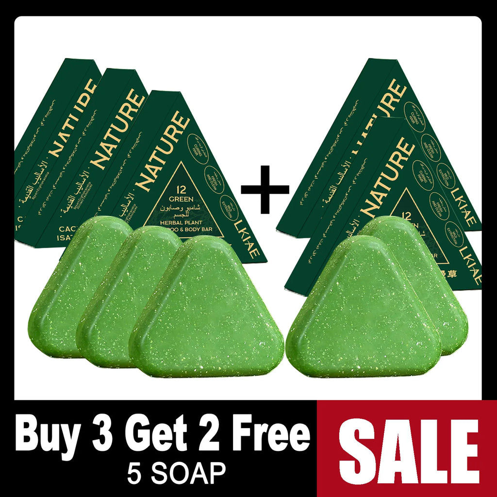 LKIAE Anti-Hair Loss Soap, With Natural Arborvitae Leaves, Usman Grass, Reduce Dandruff, Cleansing, Promote Hair Growth, Smooth
